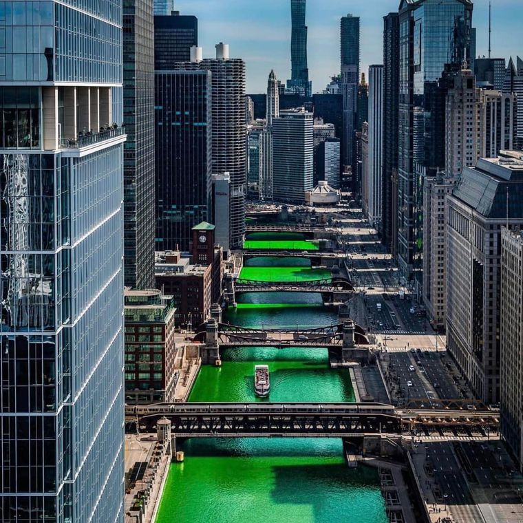 The Chicago River seen from above