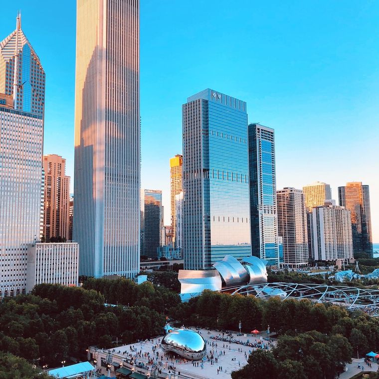 Millennium Park and the Chicago skyline